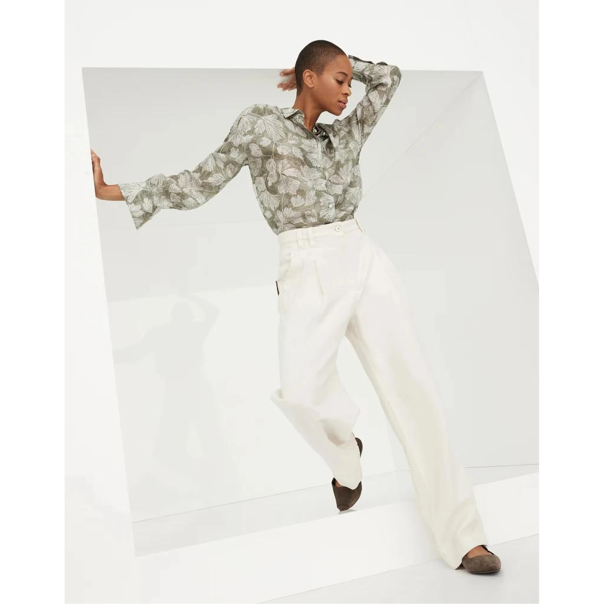 Bicolor Silk Pattern Shirt