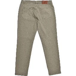 Green Cotton Straight-Leg Jeans