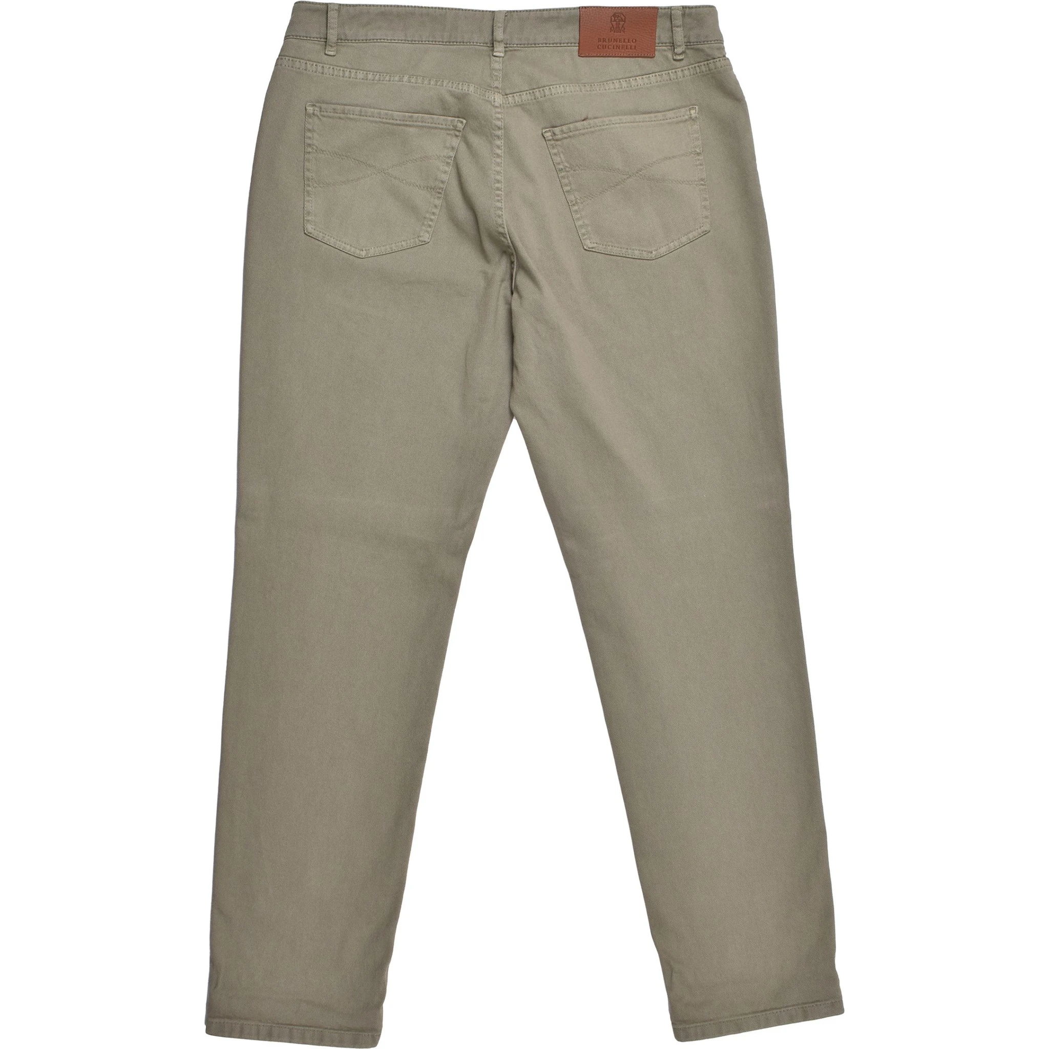 Green Cotton Straight-Leg Jeans