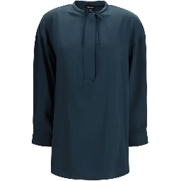 Blue Silk Blouse