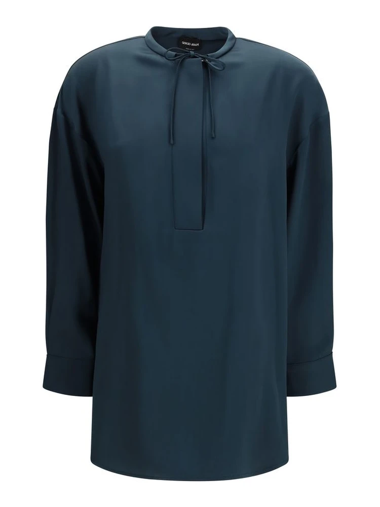 Blue Silk Blouse