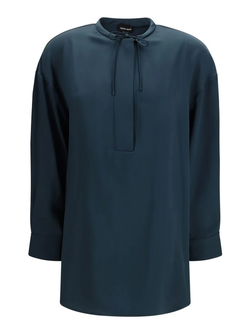 Blue Silk Blouse