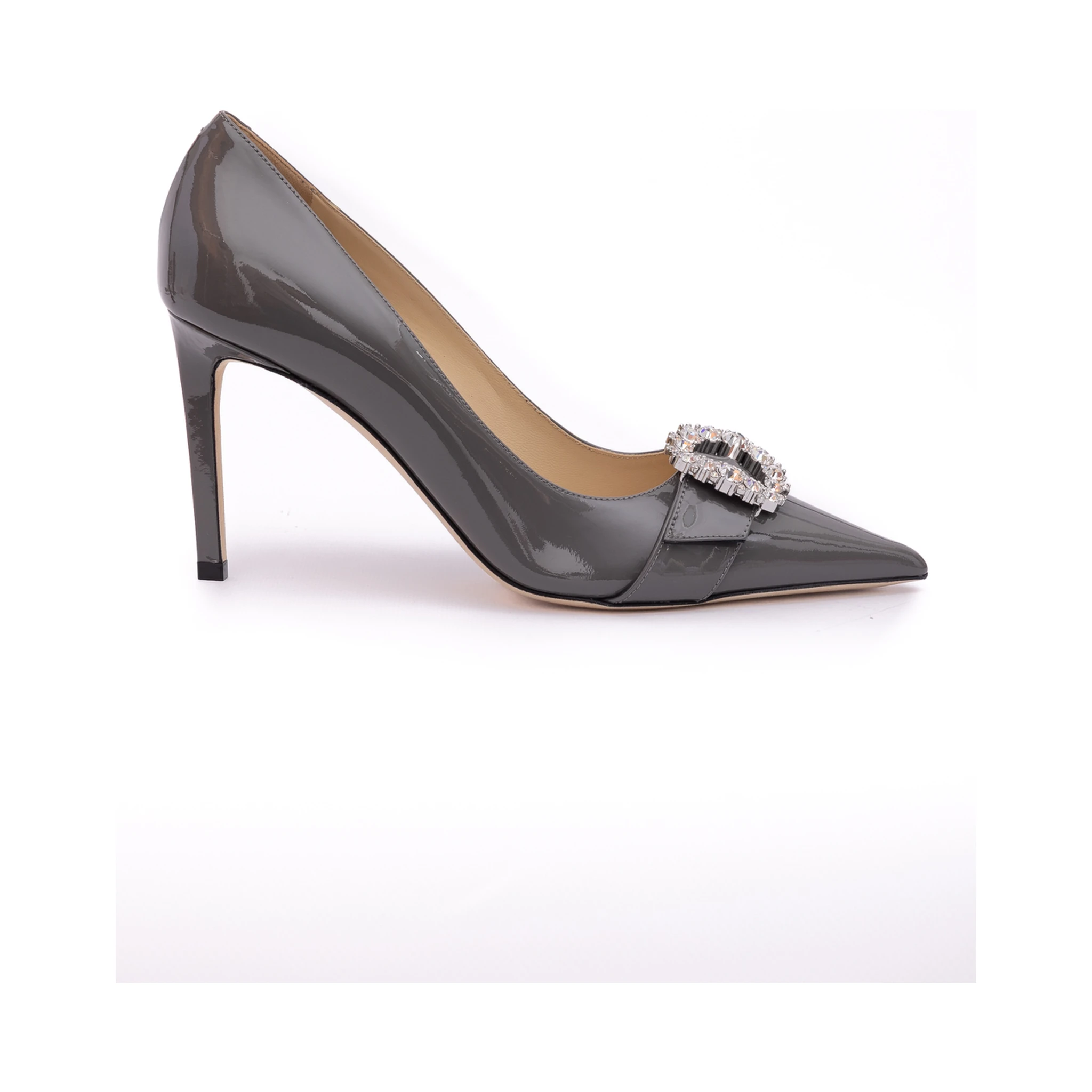 Storm Grey Patent Leather Chery 85 Pumps