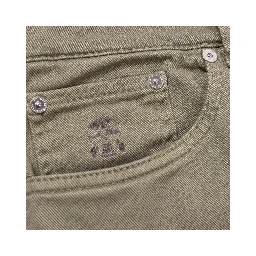 Green Cotton Straight-Leg Jeans