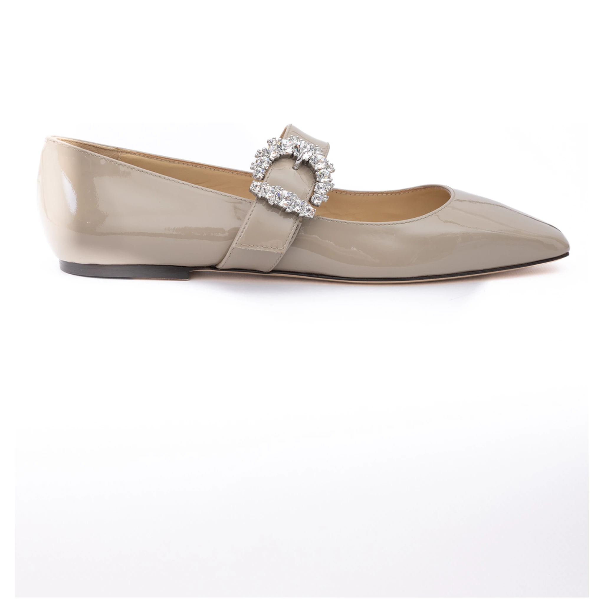 Taupe Grey Patent Leather Chery Ballet Flat