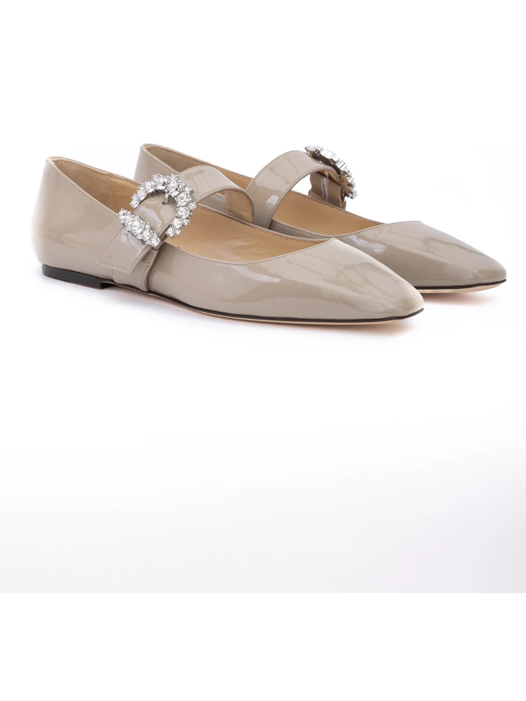 Taupe Grey Patent Leather Chery Ballet Flat alternative