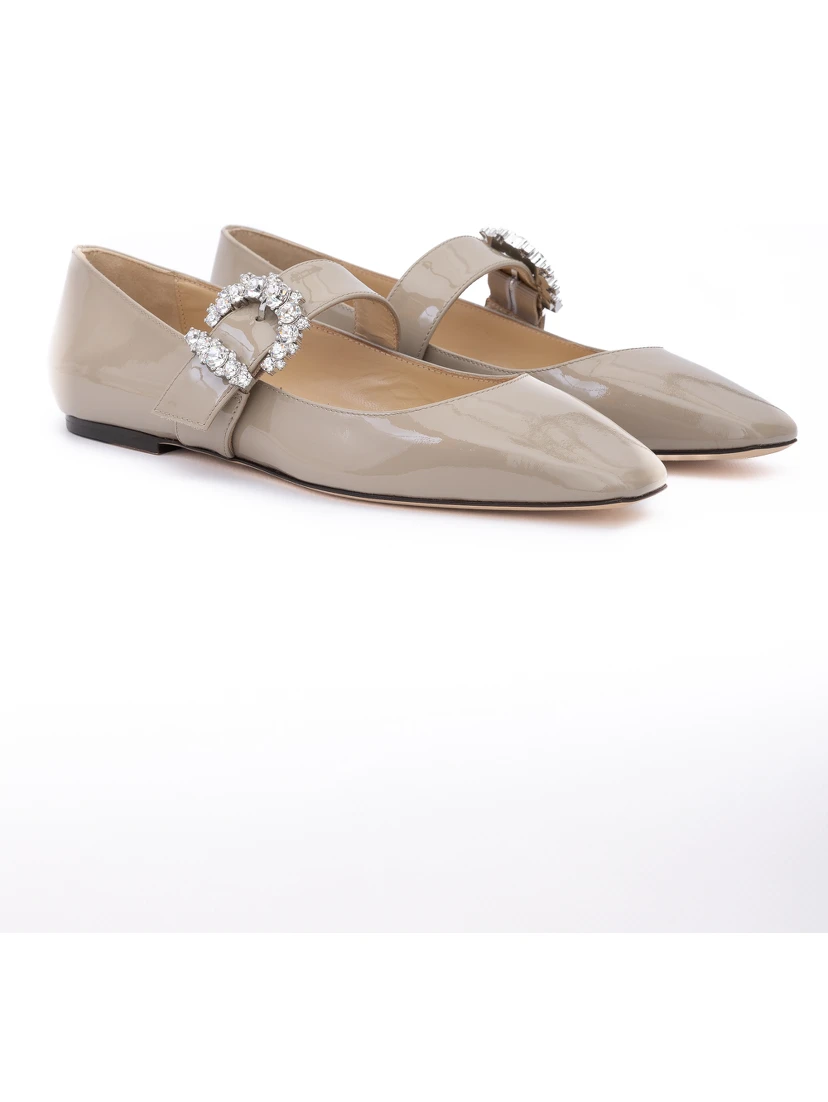 Taupe Grey Patent Leather Chery Ballet Flat