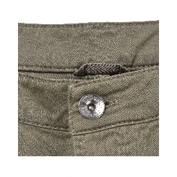 Green Cotton Straight-Leg Jeans