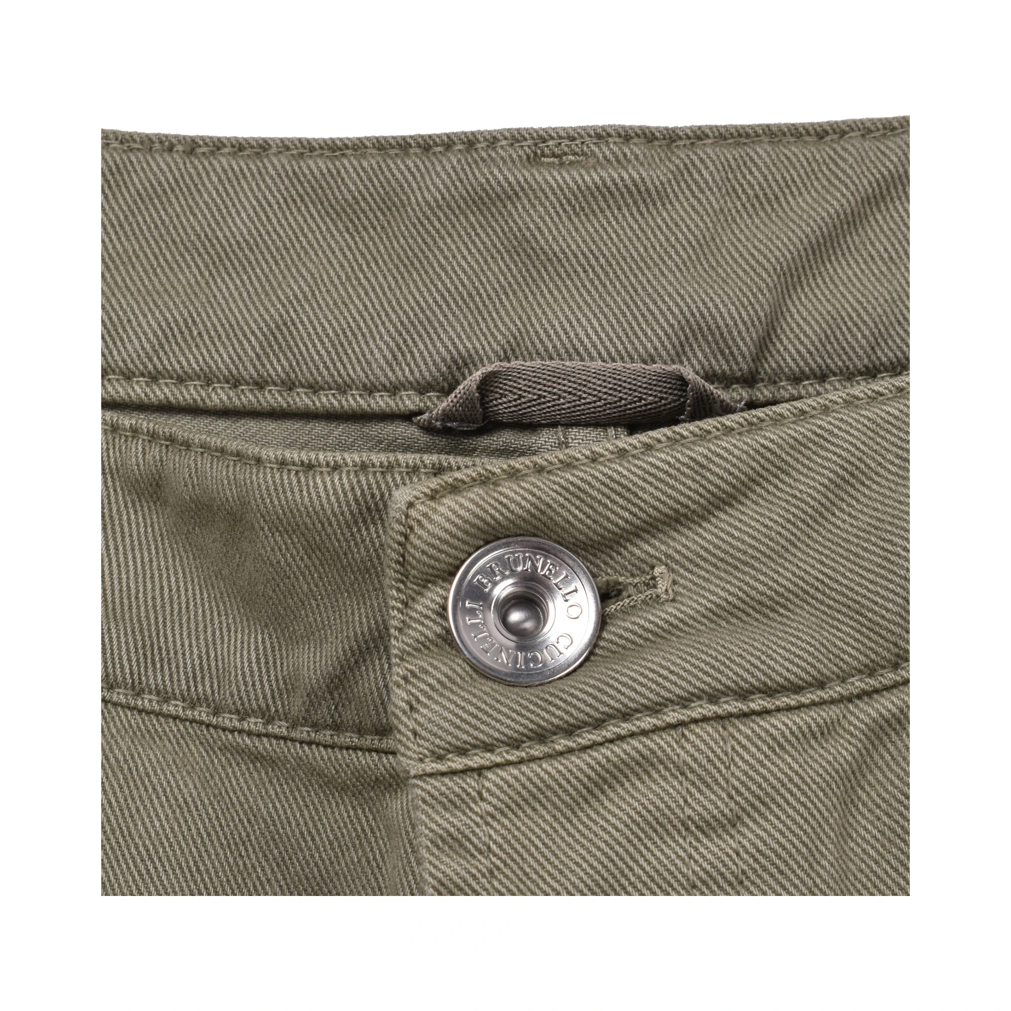 Green Cotton Straight-Leg Jeans