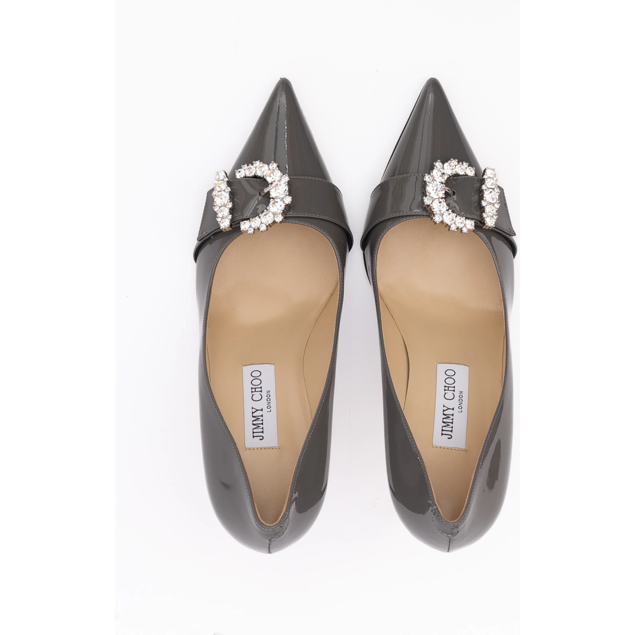 Storm Grey Patent Leather Chery 85 Pumps