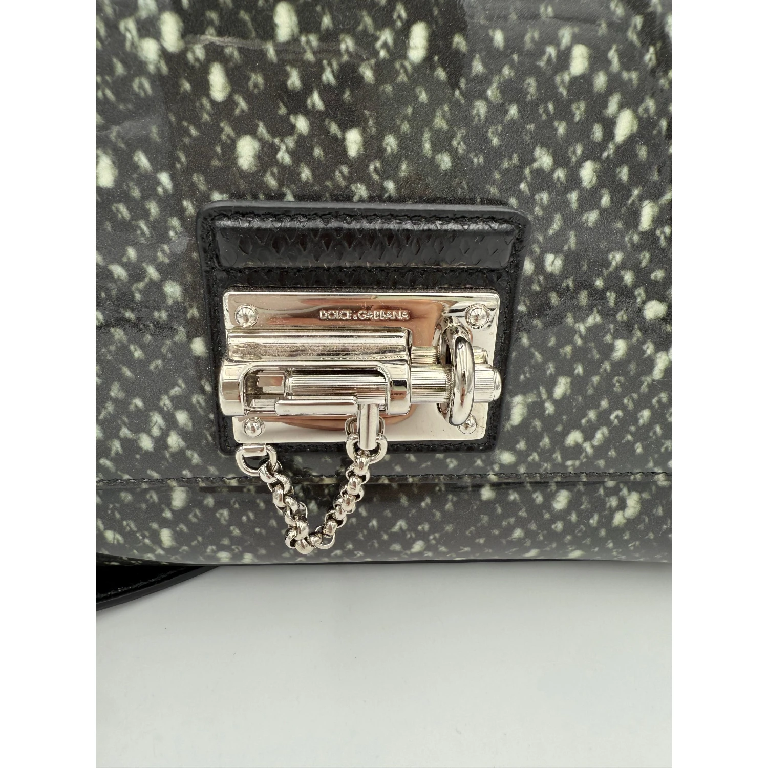 DOLCE & GABBANA Monica Python and Patent Handbag