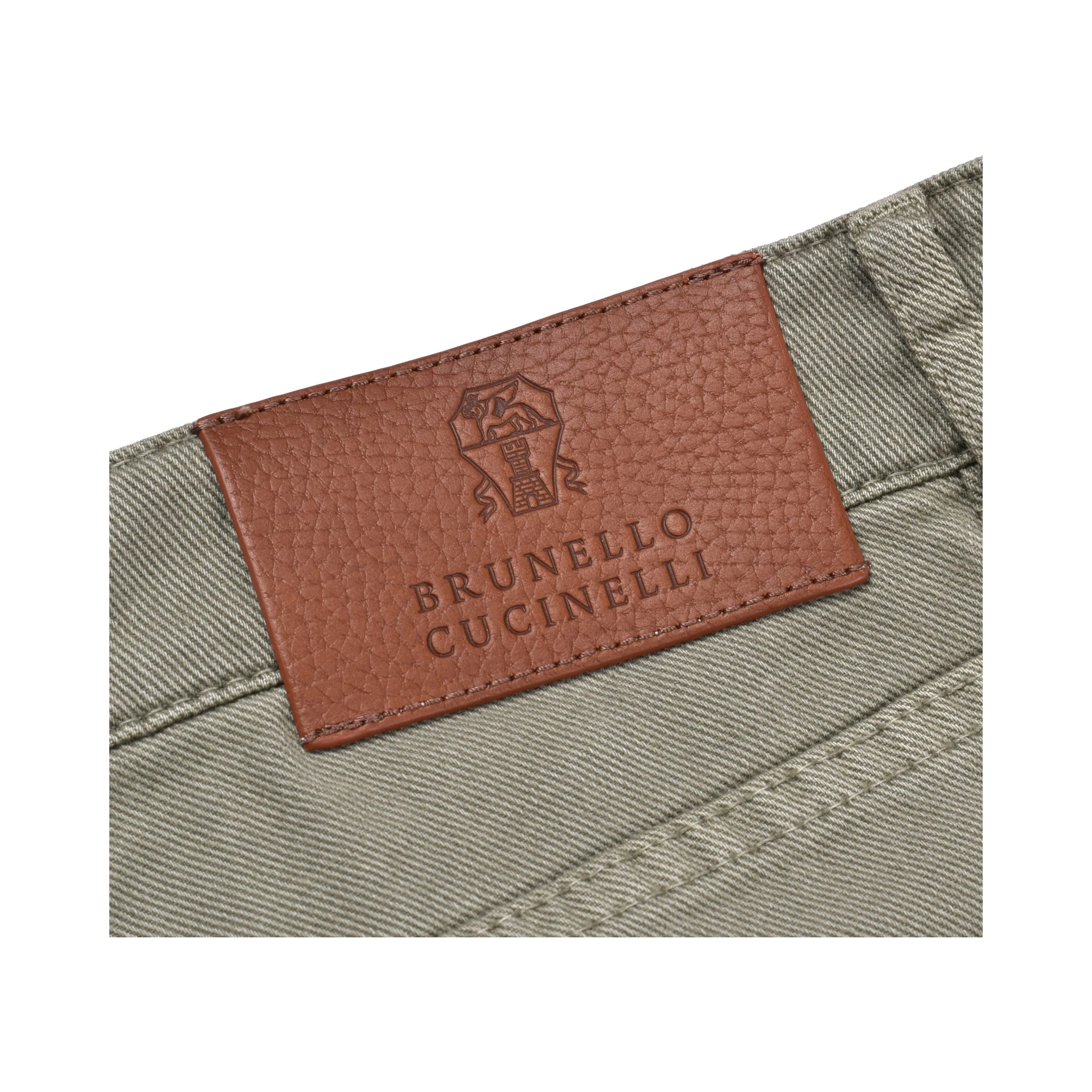 Green Cotton Straight-Leg Jeans