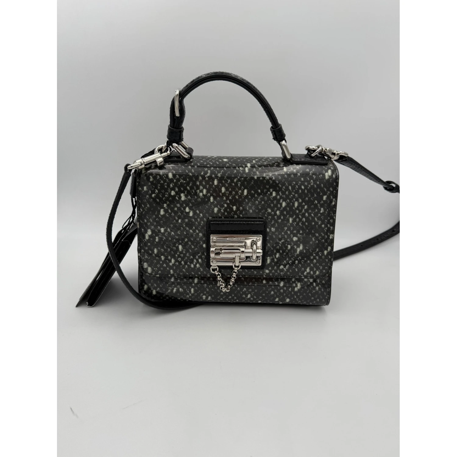 DOLCE & GABBANA Monica Python and Patent Handbag