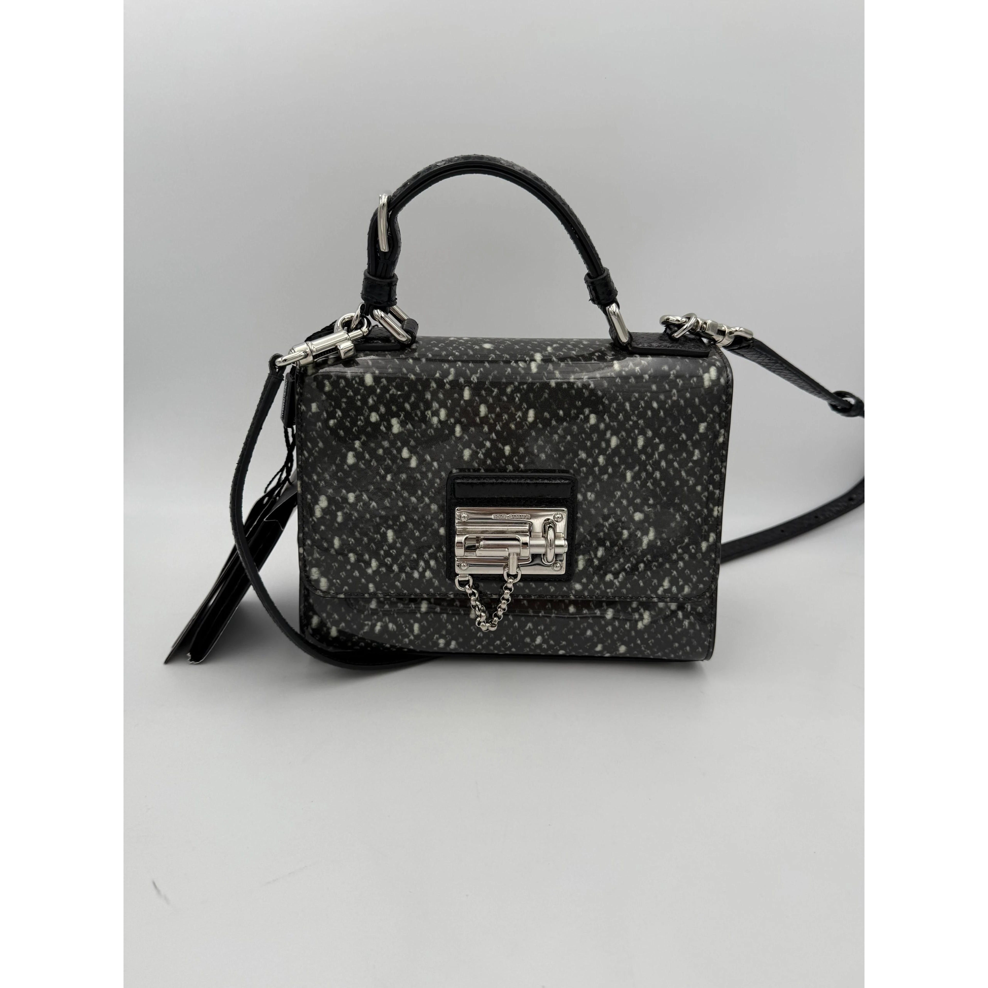 DOLCE & GABBANA Monica Python and Patent Handbag