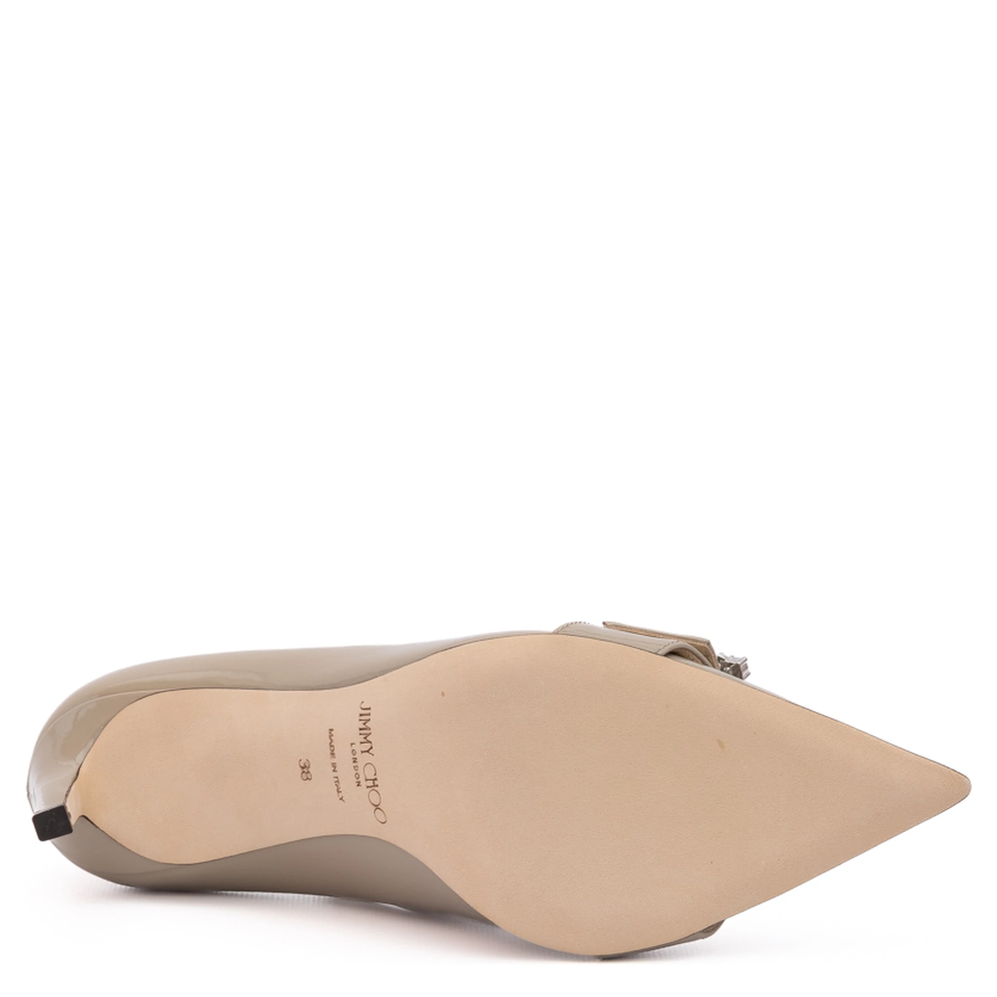 Taupe Grey Patent Leather Chery 85 Pumps
