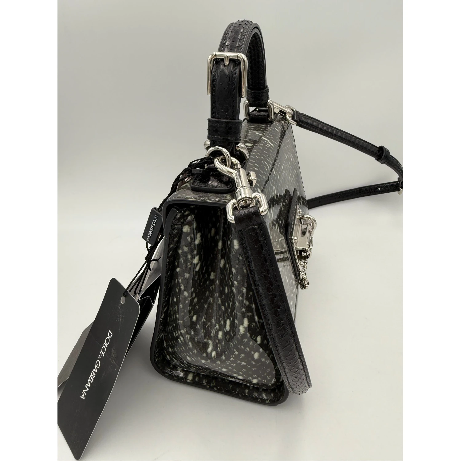 DOLCE & GABBANA Monica Python and Patent Handbag
