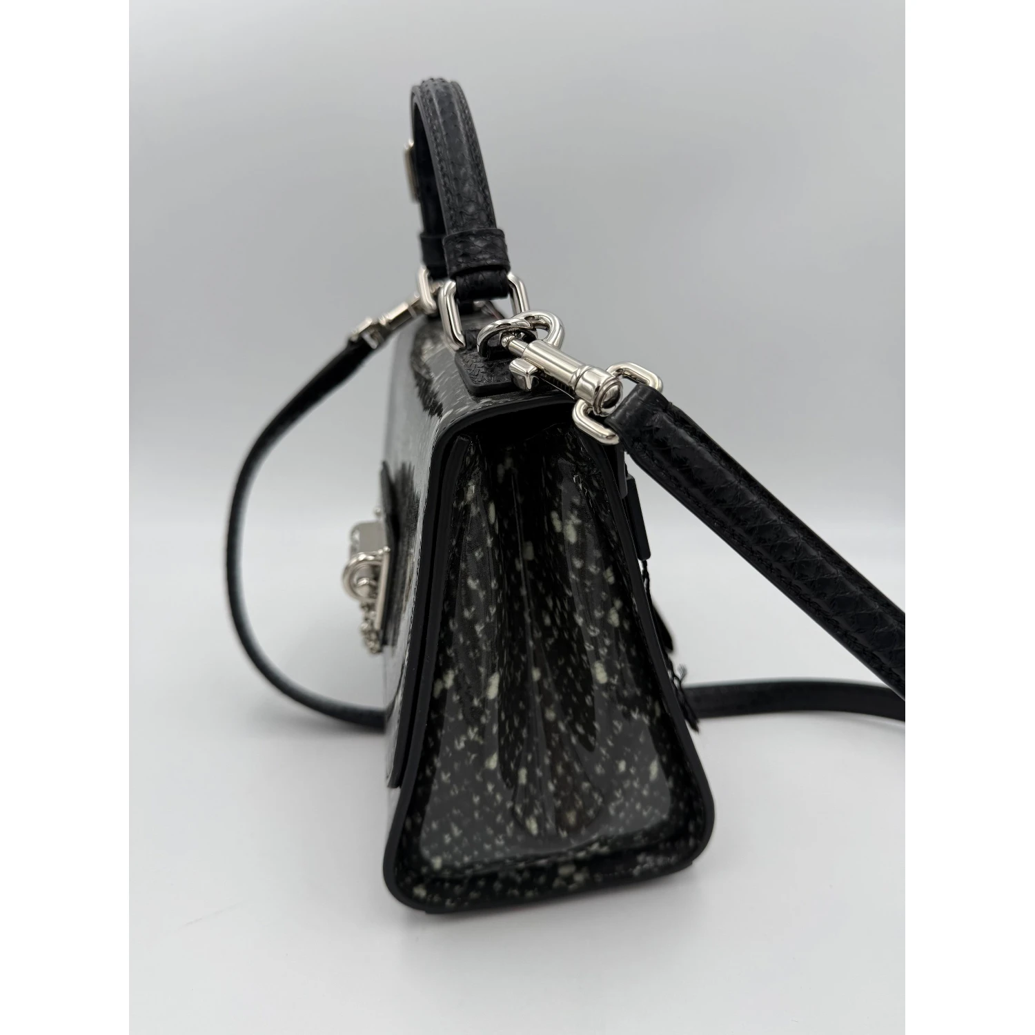 DOLCE & GABBANA Monica Python and Patent Handbag