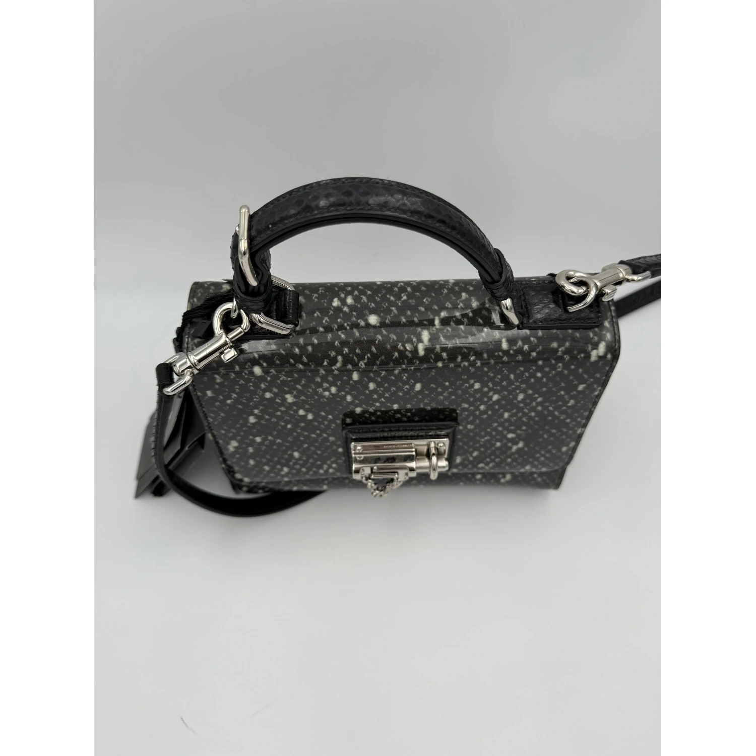 DOLCE & GABBANA Monica Python and Patent Handbag