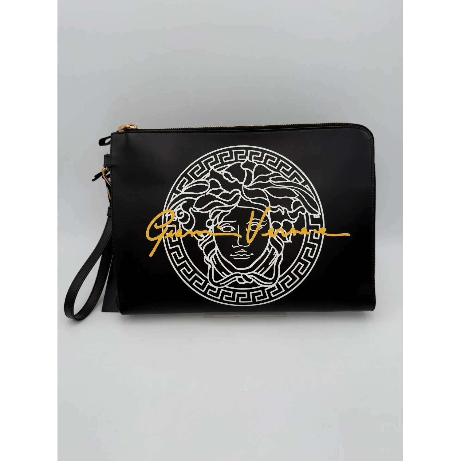 VERSACE LA MEDUSA Signature Leather Clutch