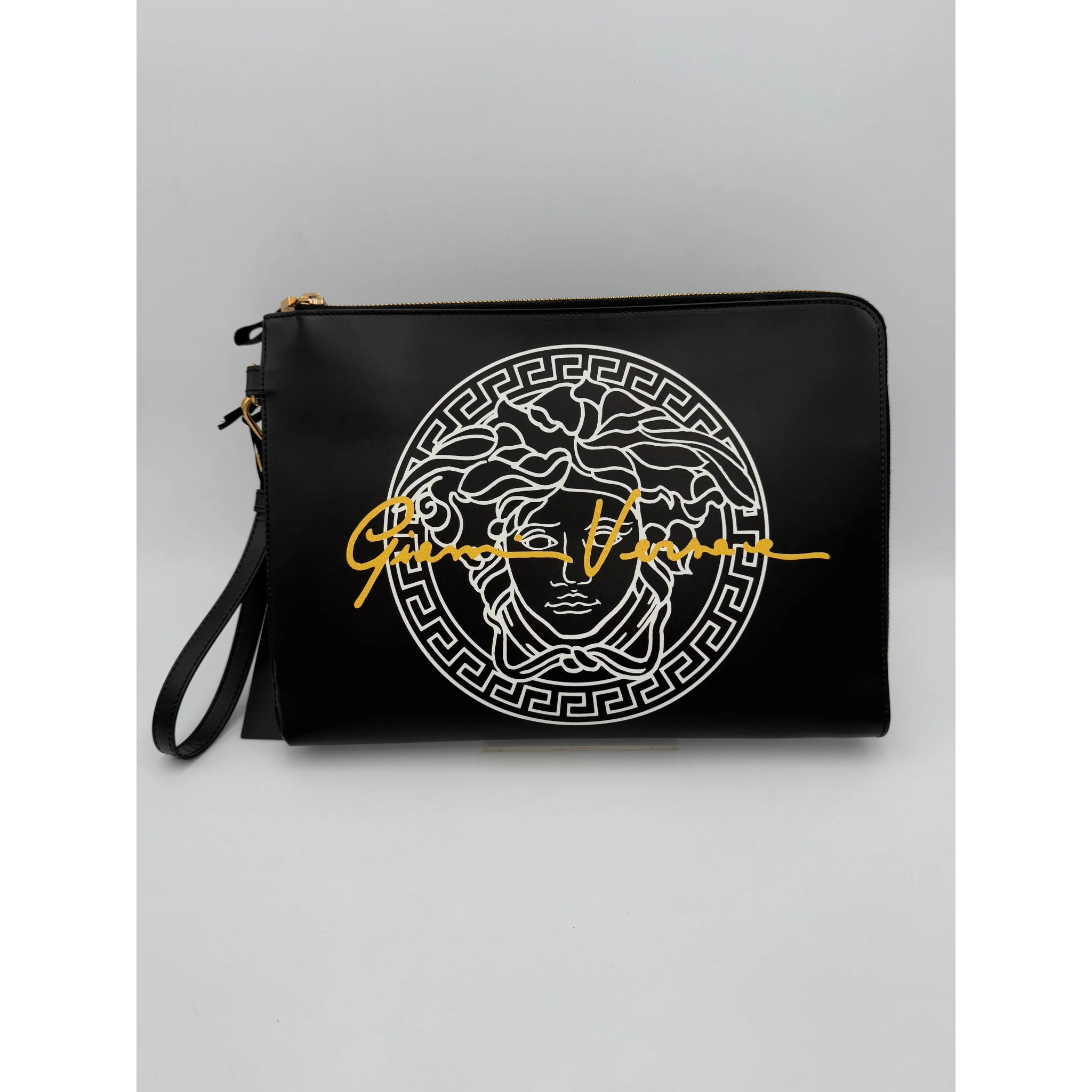 VERSACE LA MEDUSA Signature Leather Clutch
