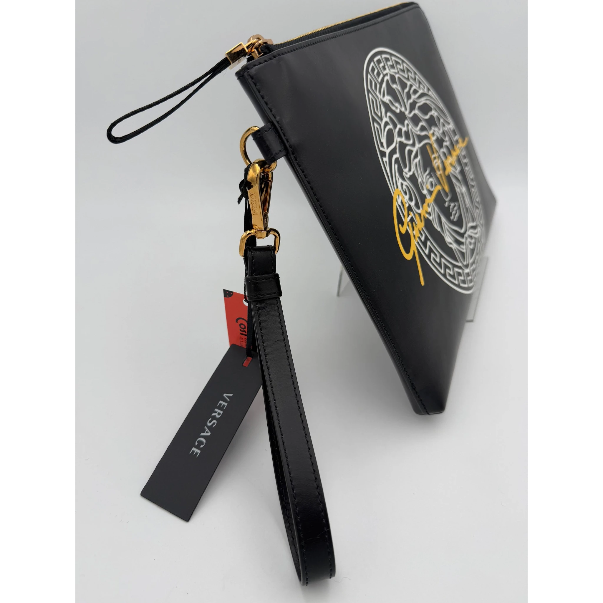 VERSACE LA MEDUSA Signature Leather Clutch