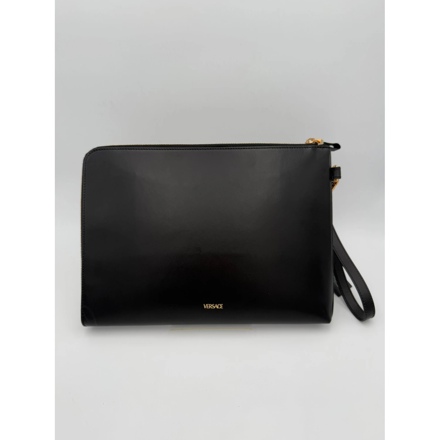 VERSACE LA MEDUSA Signature Leather Clutch
