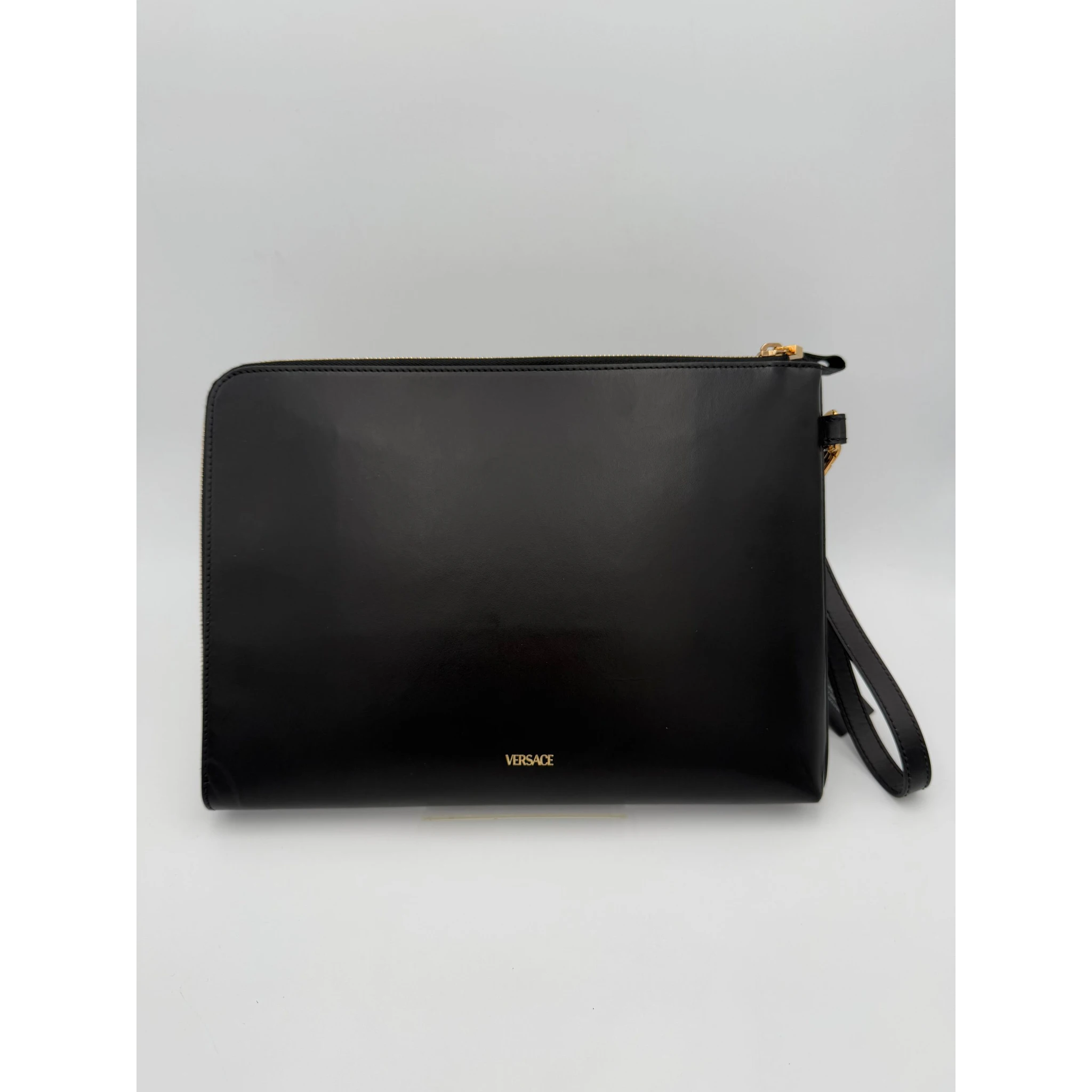 VERSACE LA MEDUSA Signature Leather Clutch