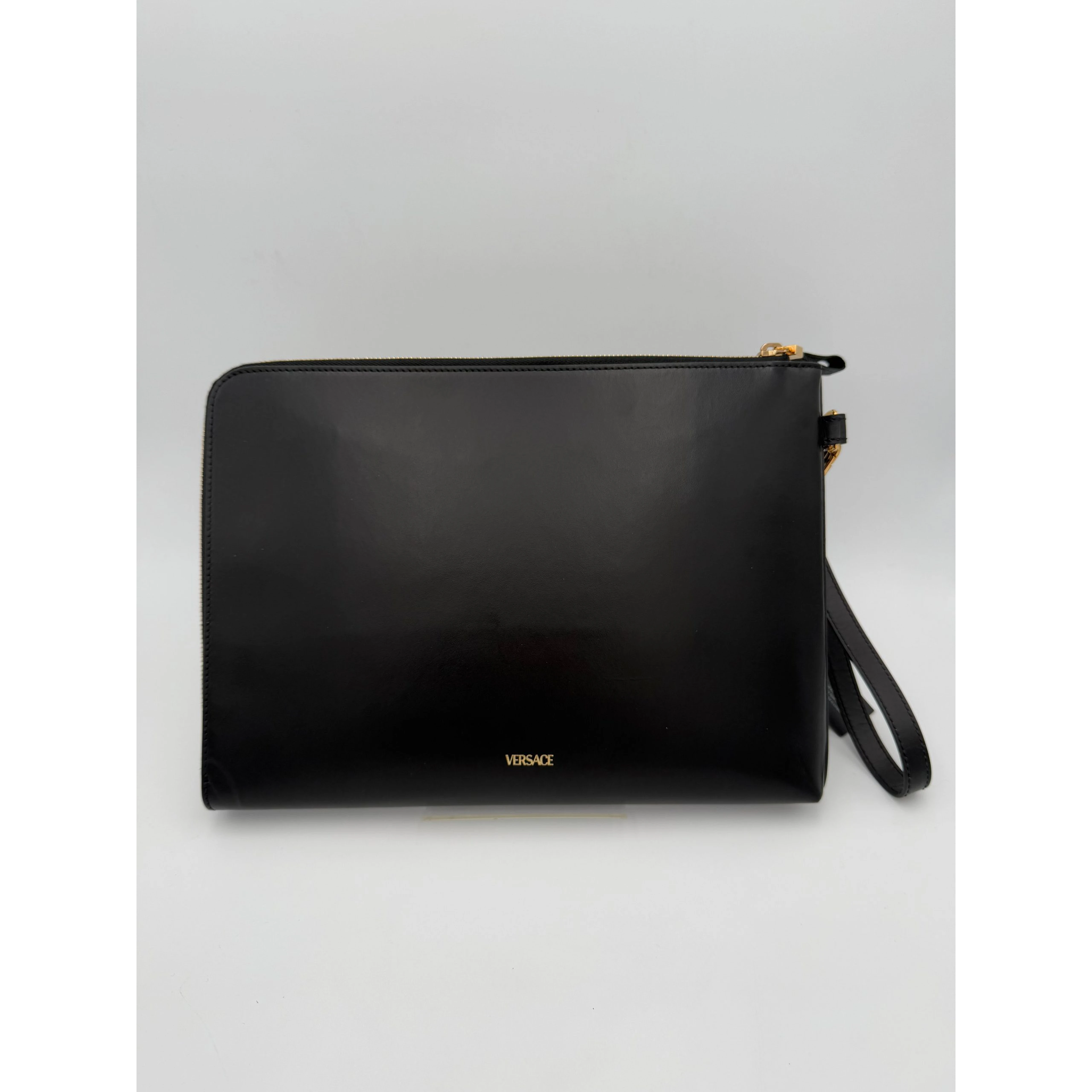 VERSACE LA MEDUSA Signature Leather Clutch