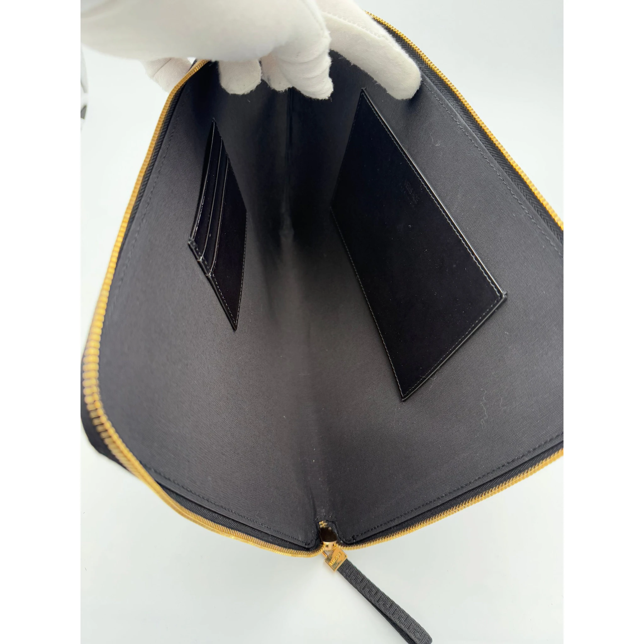 VERSACE LA MEDUSA Signature Leather Clutch