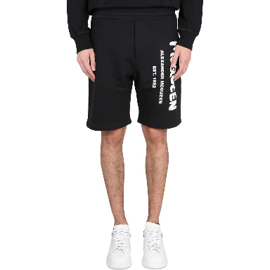 BERMUDA SHORTS WITH GRAFFITI LOGO PRINT