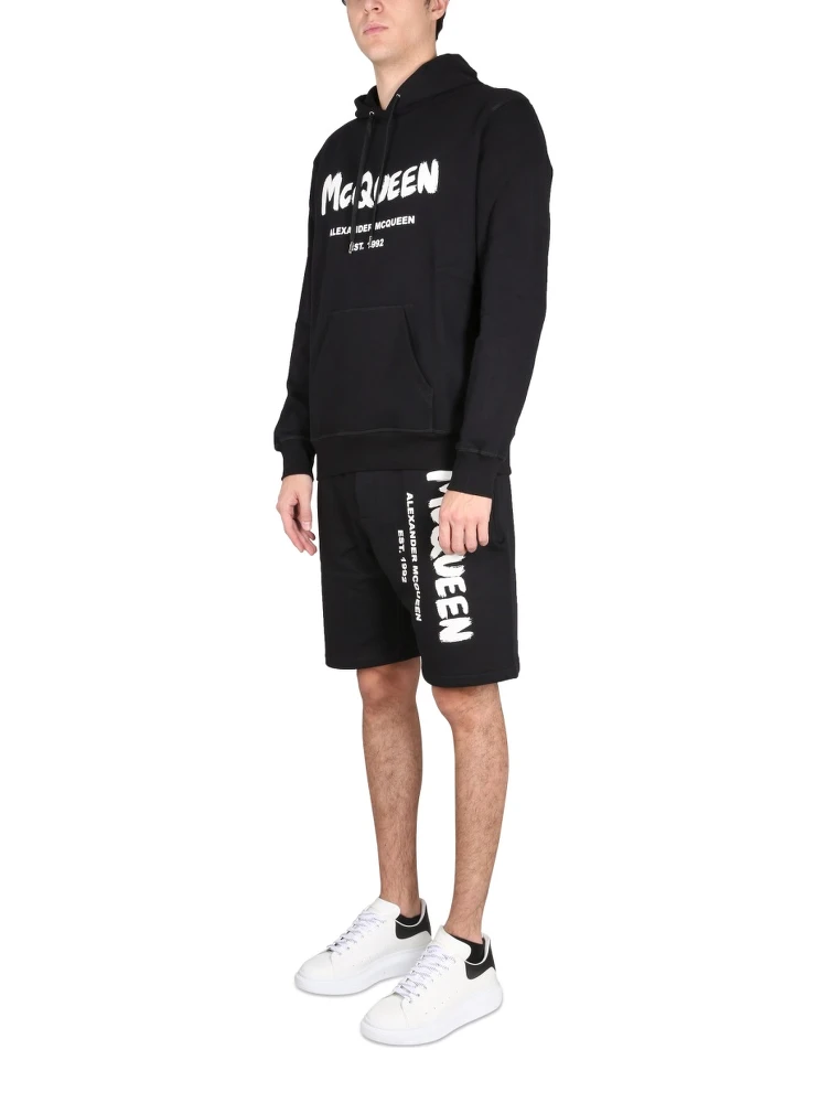 BERMUDA SHORTS WITH GRAFFITI LOGO PRINT alternative