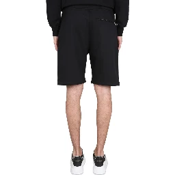 BERMUDA SHORTS WITH GRAFFITI LOGO PRINT