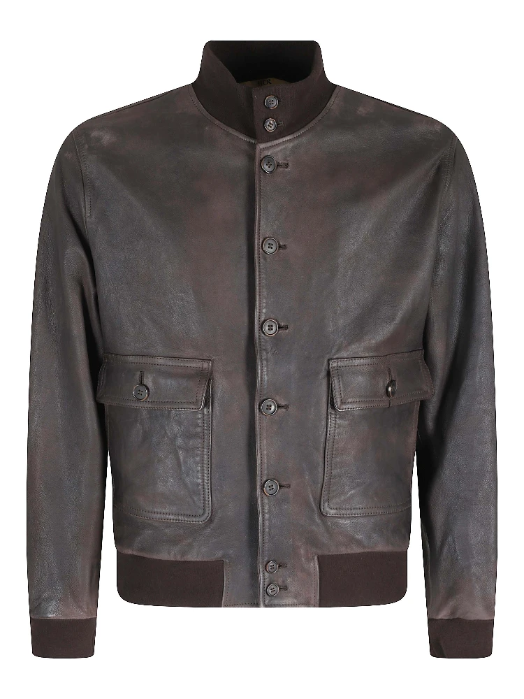 GIUBBOTTO BOTTONI BORDI MAGLIA PELLE INVECC