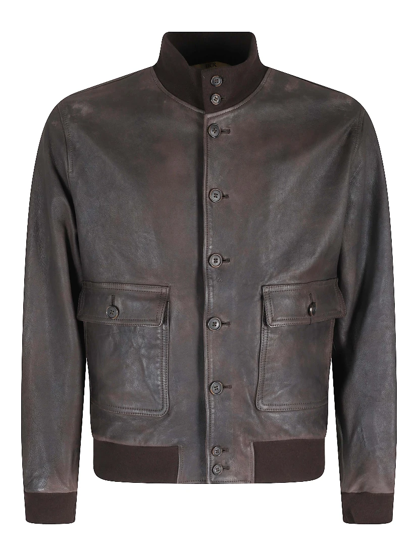 GIUBBOTTO BOTTONI BORDI MAGLIA PELLE INVECC