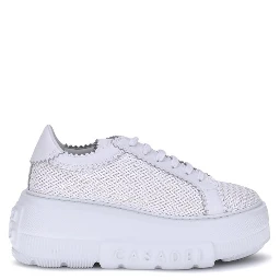 White Other Fibres Platform Sneakers