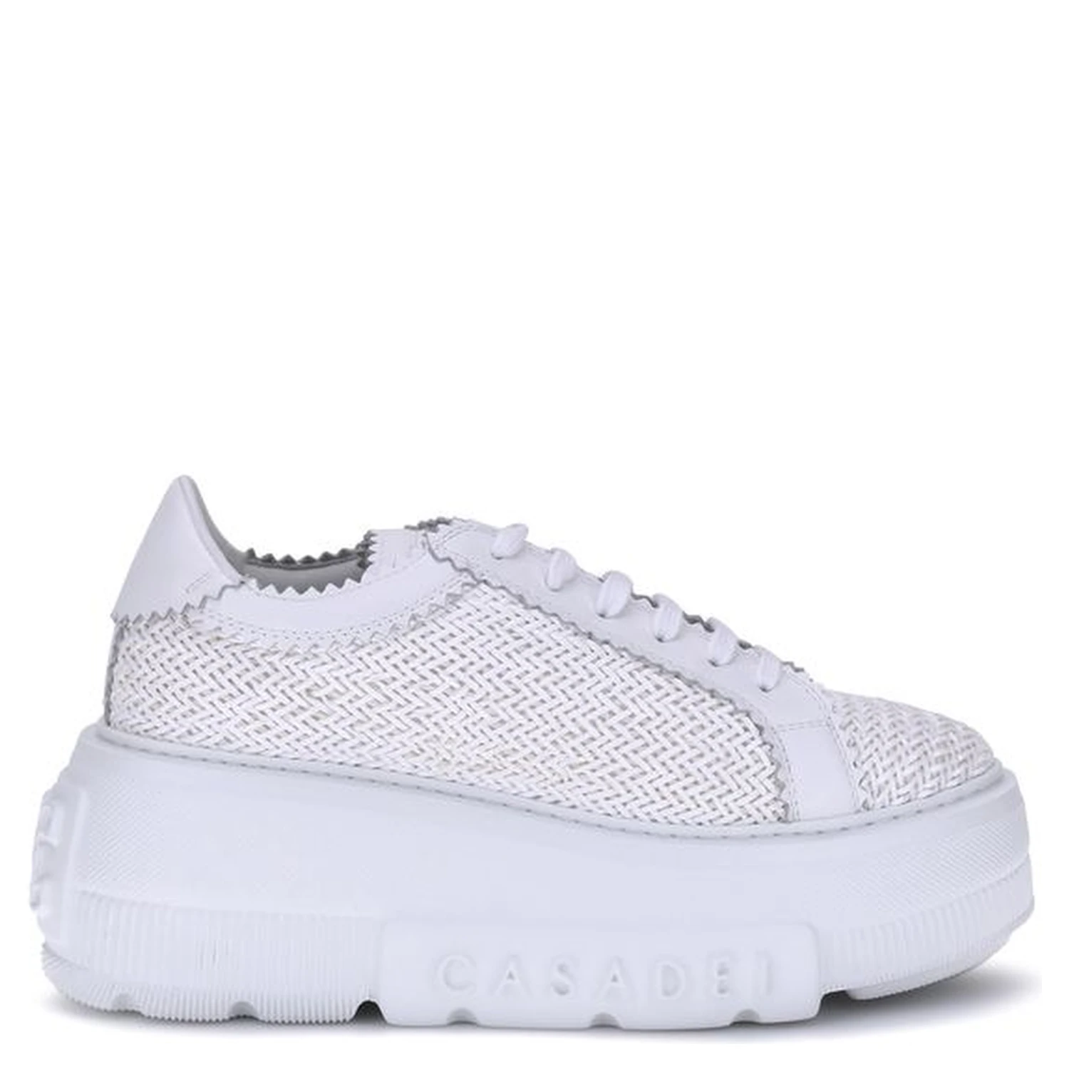 White Other Fibres Platform Sneakers