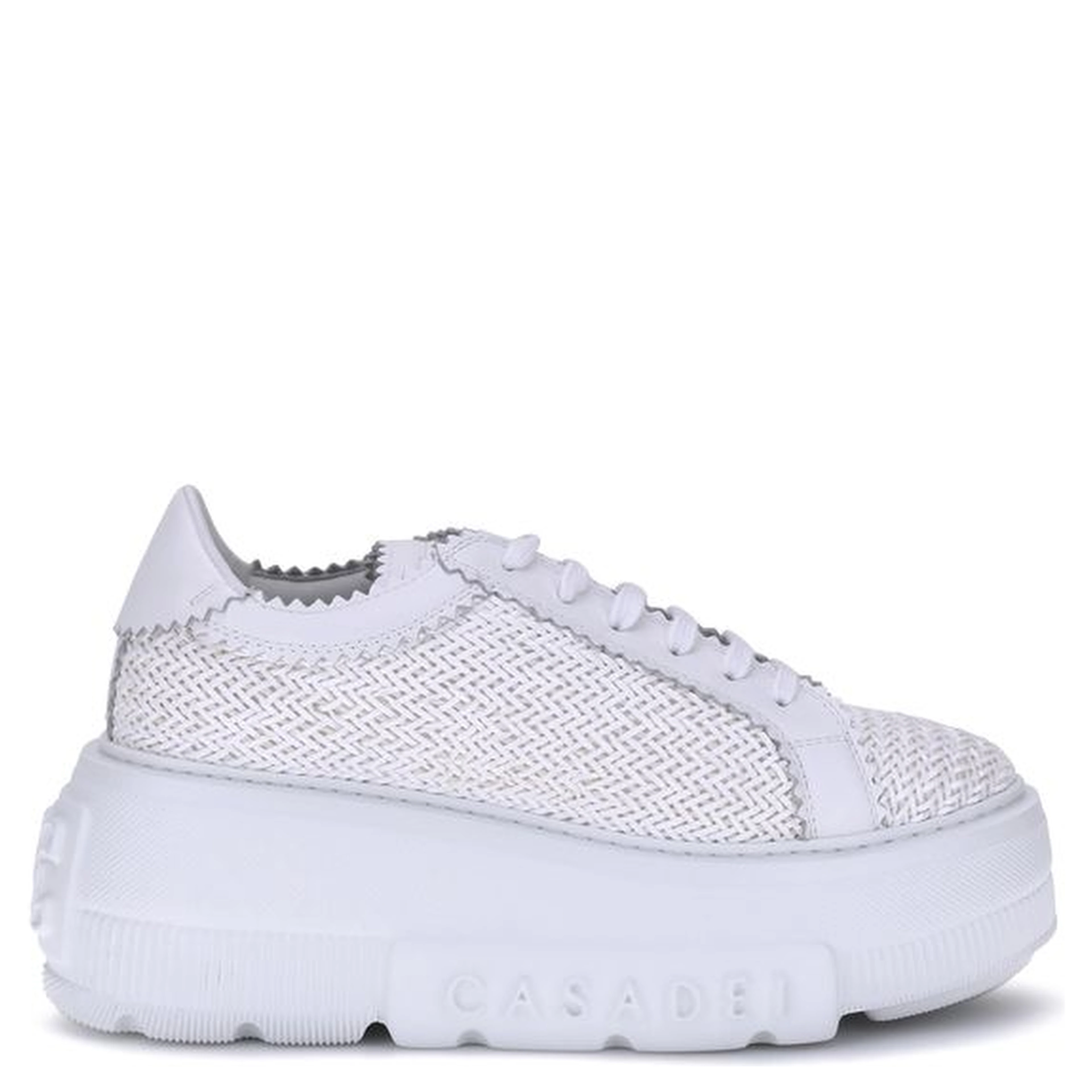 White Other Fibres Platform Sneakers