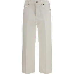 White Cotton Relaxed Fit Jeans