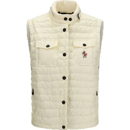 Beige Polyamide Sleveless Jacket