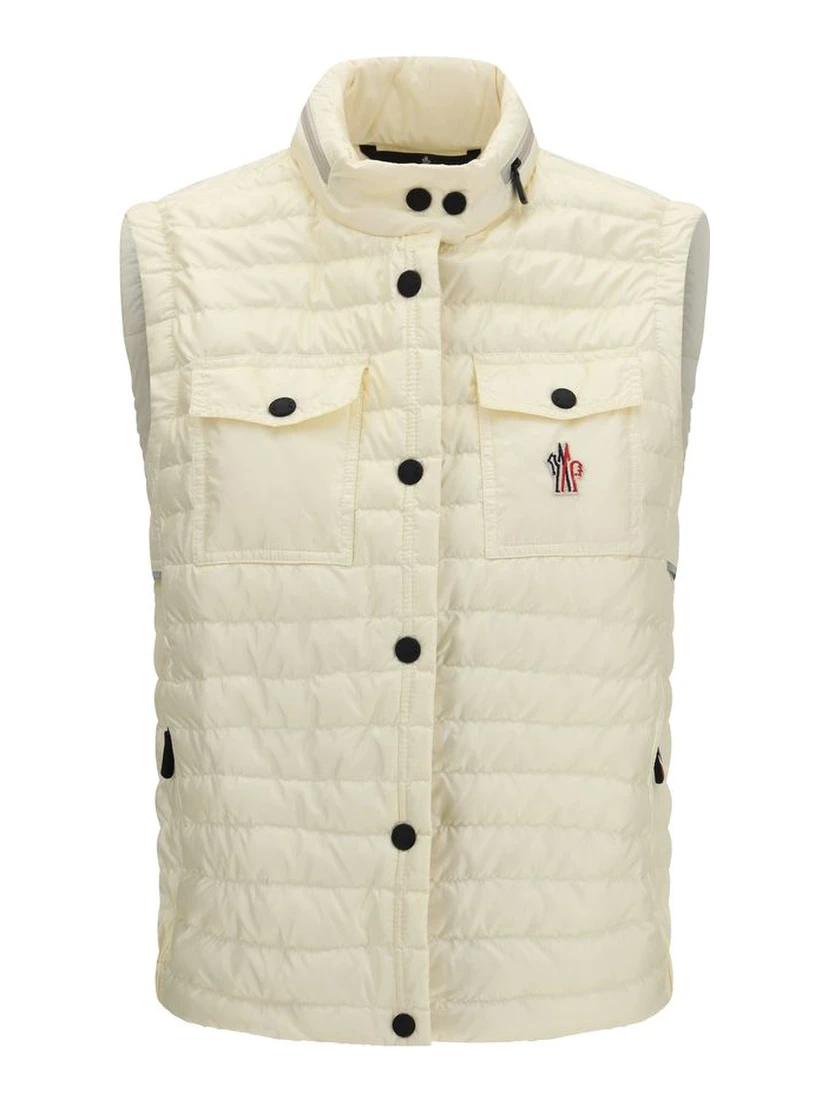 Beige Polyamide Sleveless Jacket