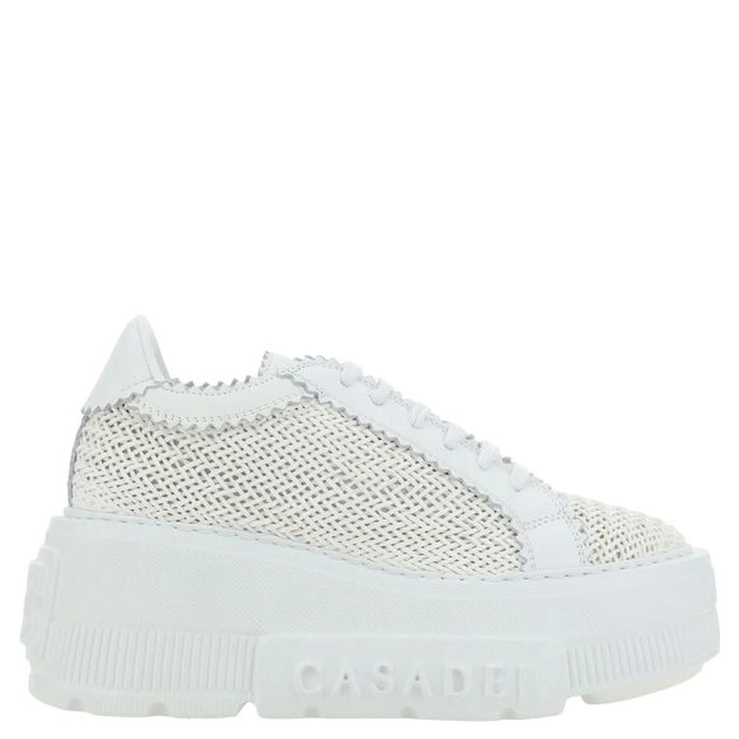 White Other Fibres Platform Sneakers