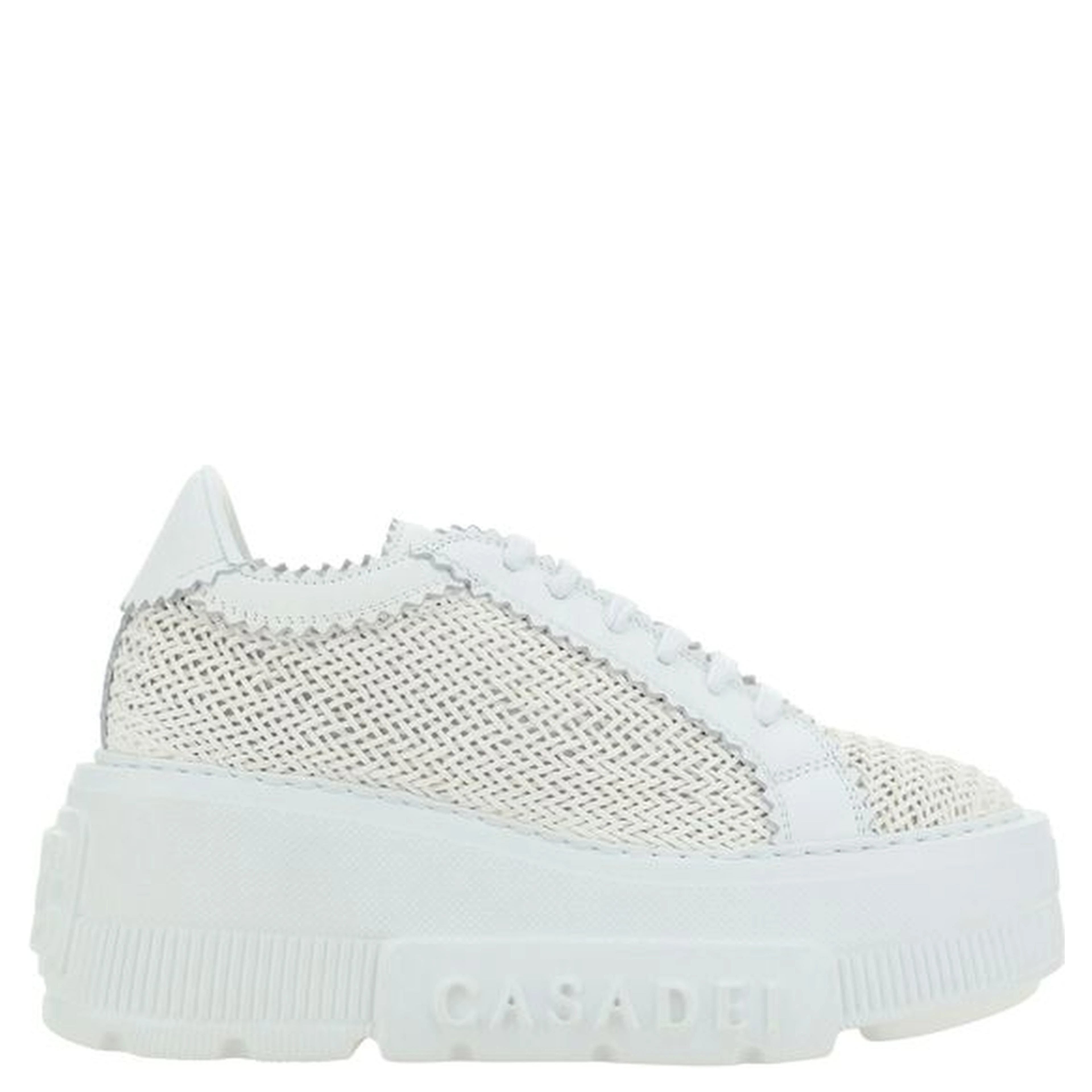 White Other Fibres Platform Sneakers