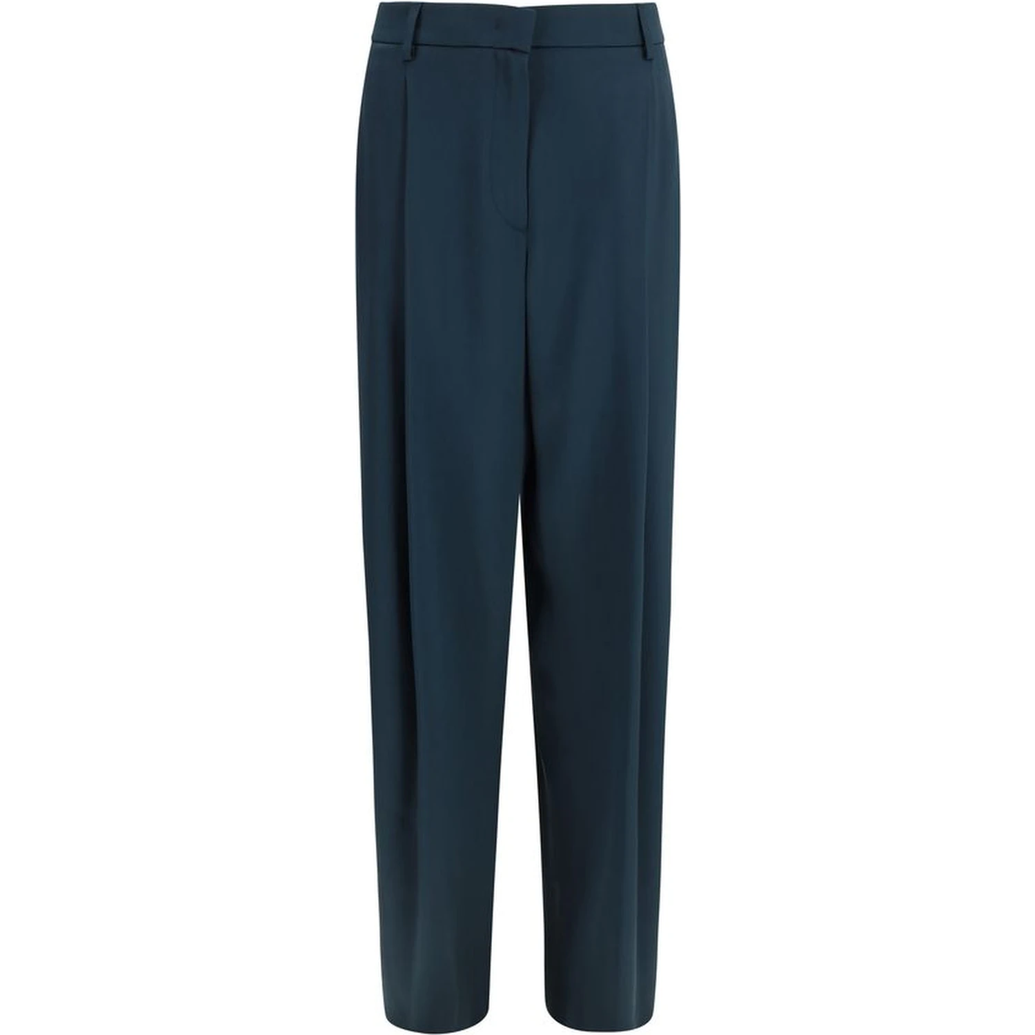 Blue Silk Casual Pants