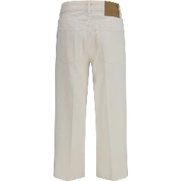 White Cotton Relaxed Fit Jeans