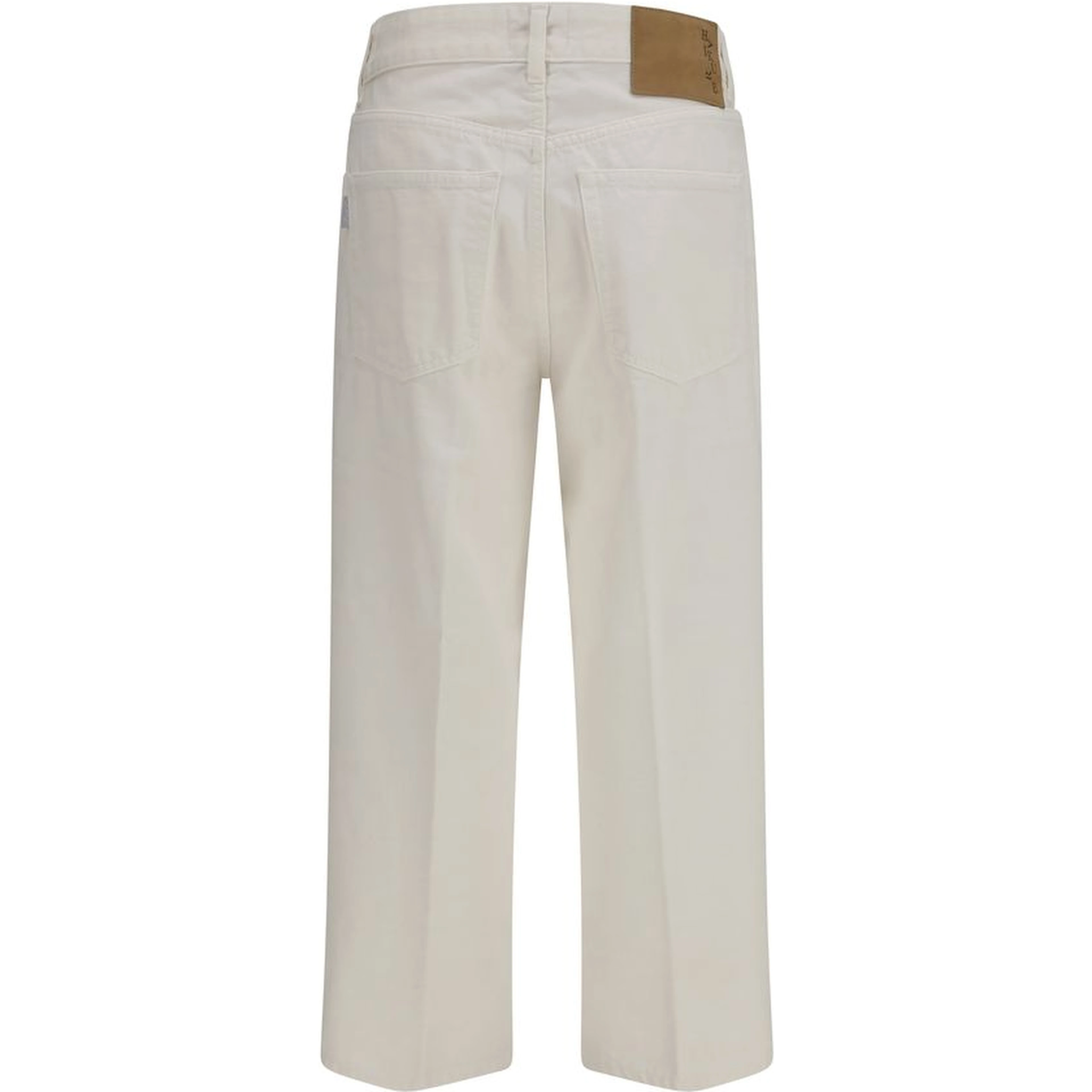 White Cotton Relaxed Fit Jeans