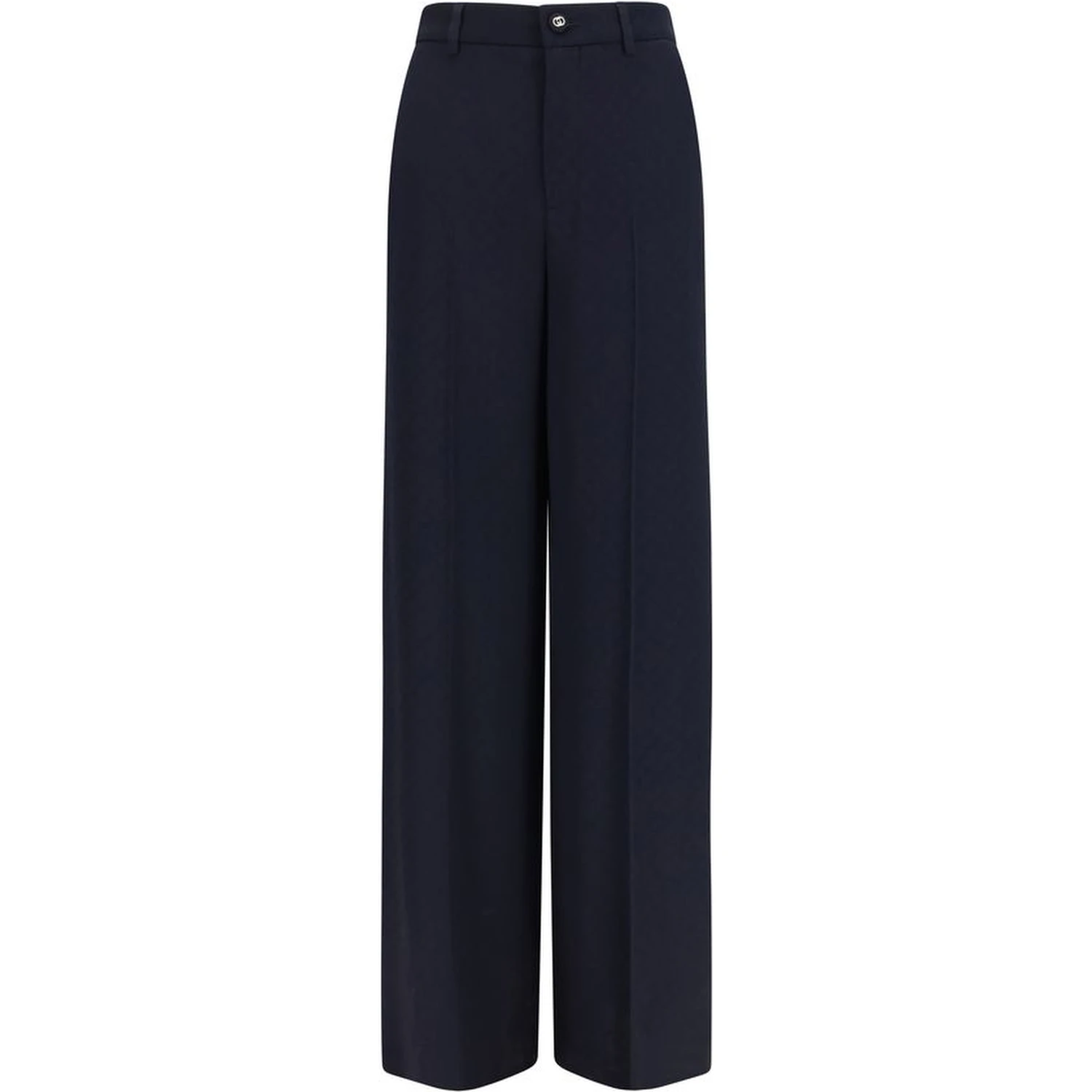 Blue Viscose Casual Pants