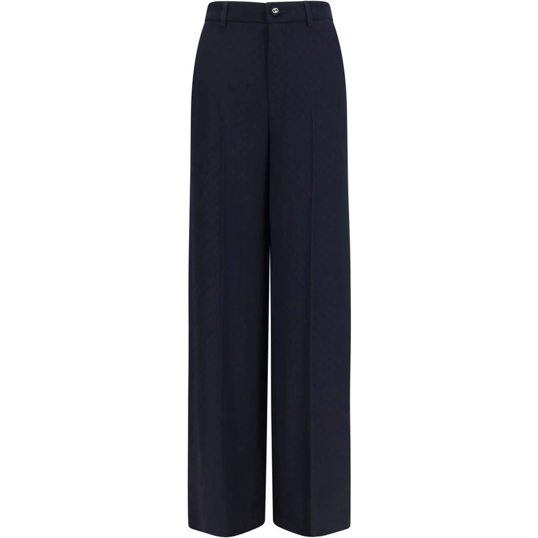 Blue Viscose Casual Pants