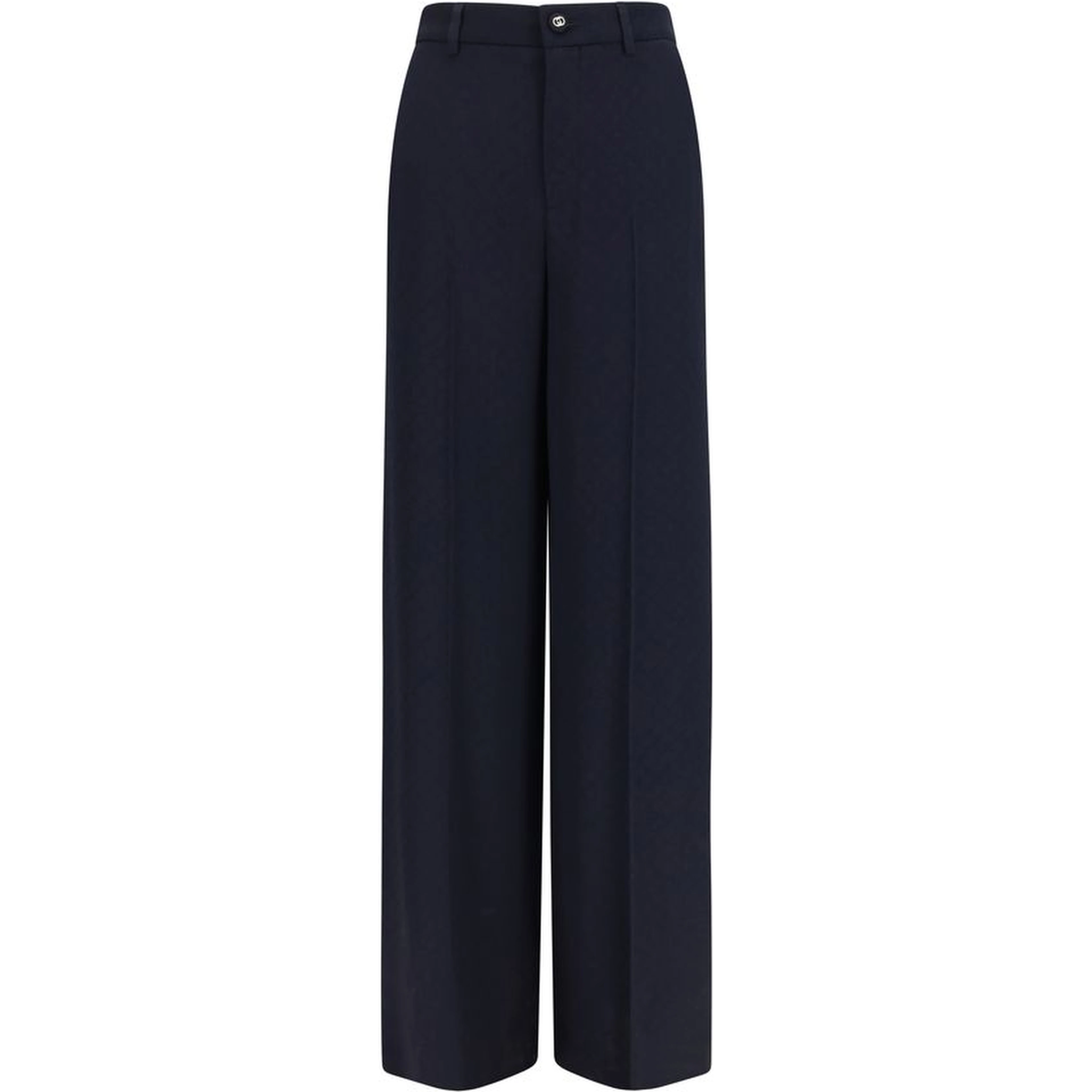 Blue Viscose Casual Pants