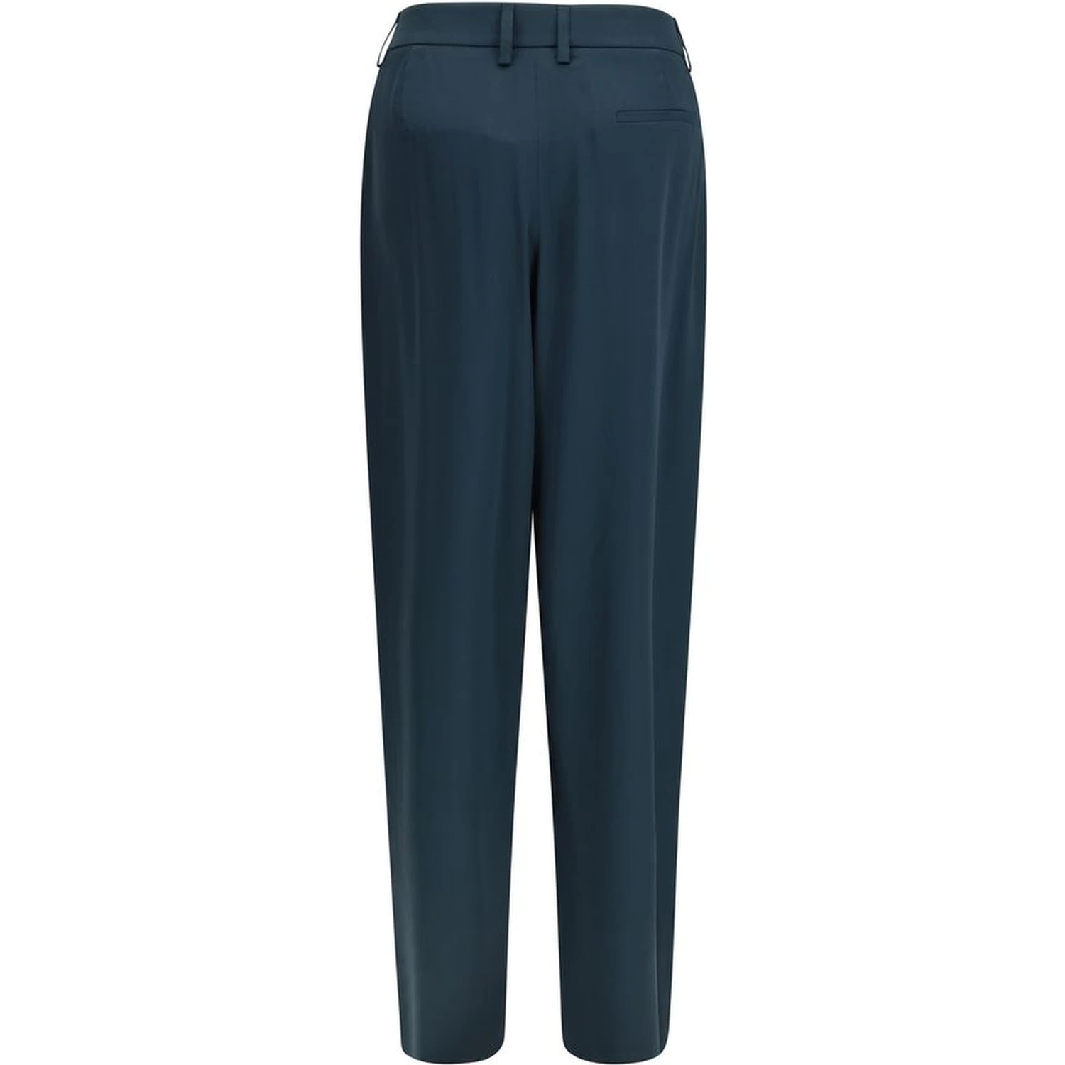 Blue Silk Casual Pants