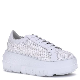White Other Fibres Platform Sneakers